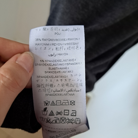 GUESS | Dark grey front key hole & black pleather trim draped style dress - Picture 13 of 15